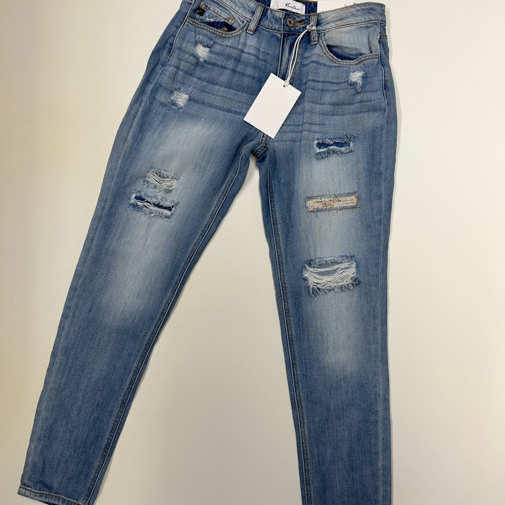 KanCan Blue Boyfriend Jeans Distressed Modern Fit